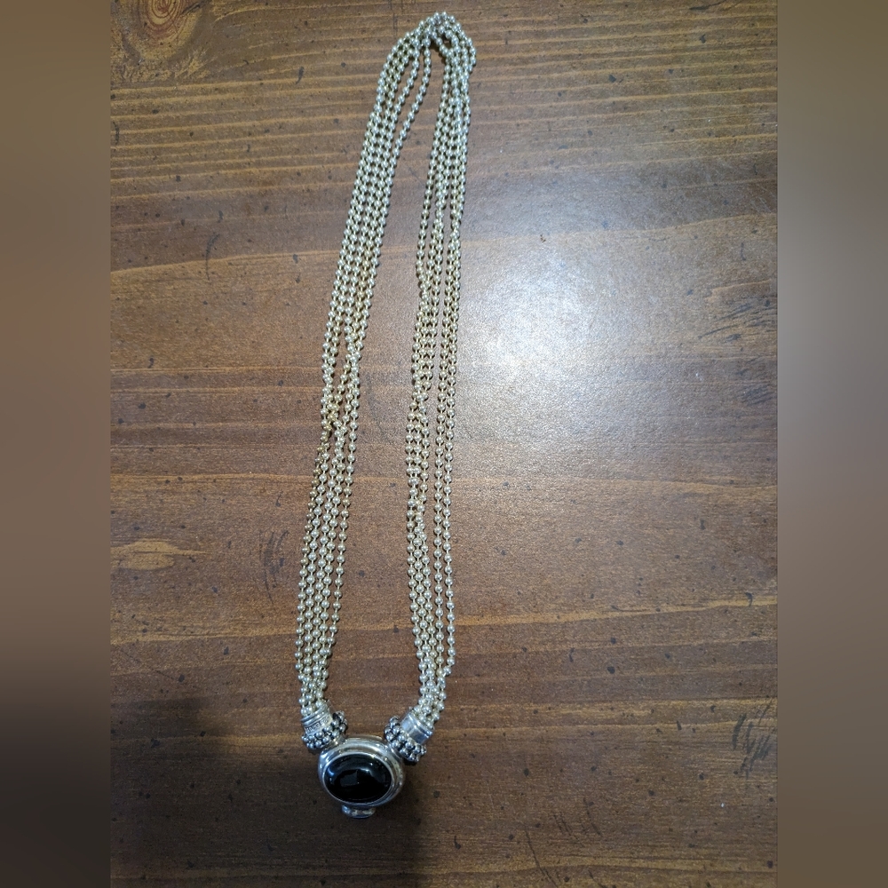 925 sterling silver and black onyx necklace 18inches